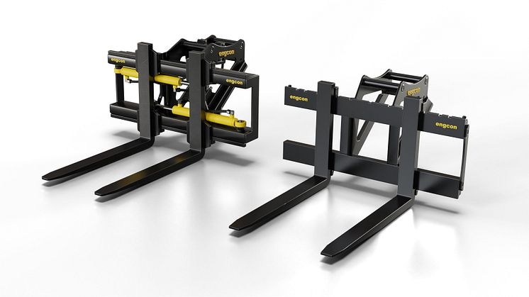 engcon launches a lightweight pallet fork for excavators in the 2-6 tonne range