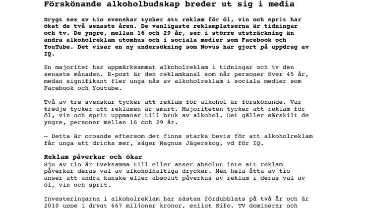 Förskönande alkoholbudskap breder ut sig i media