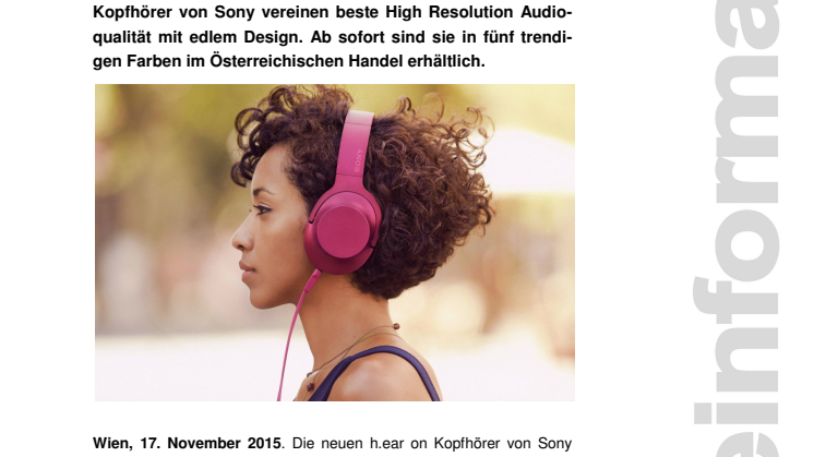 Mehr Klangfarbe geht nicht: die bunten Hi-Res Kopfhörer «h.ear on» von Sony sind da!