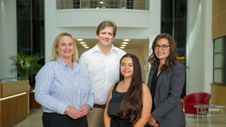 L-R Sue Shaw-Toomey from Toomey Legal, Matthew Rippon from Particular Legal, Amy Gatenby, Jennifer Wilkes