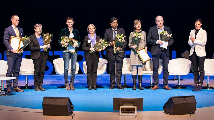 Johan Styrke,  Britt-Marie Karlson, Annika Sjövall, Pernilla Dahm-Kähler, Srinivas Uppgunduri (som tog emot Marianne Marotis utmärkelse), Maria Planck, Jaroslaw Kosieradzki och H.K.H. Kronprinsessan Victoria.