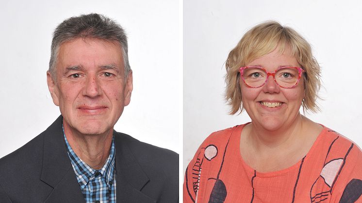 Thomas Näsholm, bildningsnämndens ordförande, och Malin Svanholm, kommunstyrelsens ordförande