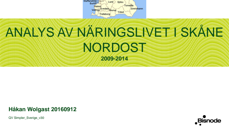 Analys av näringslivet i Skåne Nordost 2009-2014