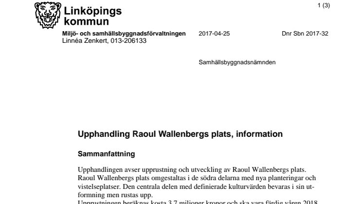 Bilaga Raoul Wallenbergs plats