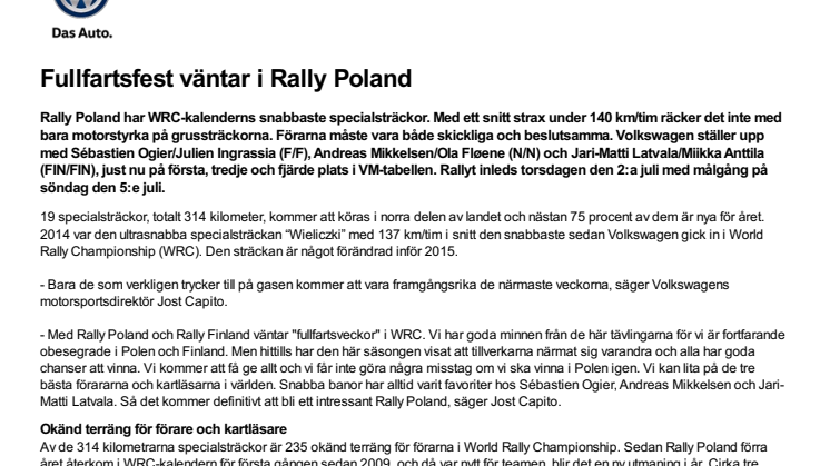 Fullfartsfest väntar i Rally Poland