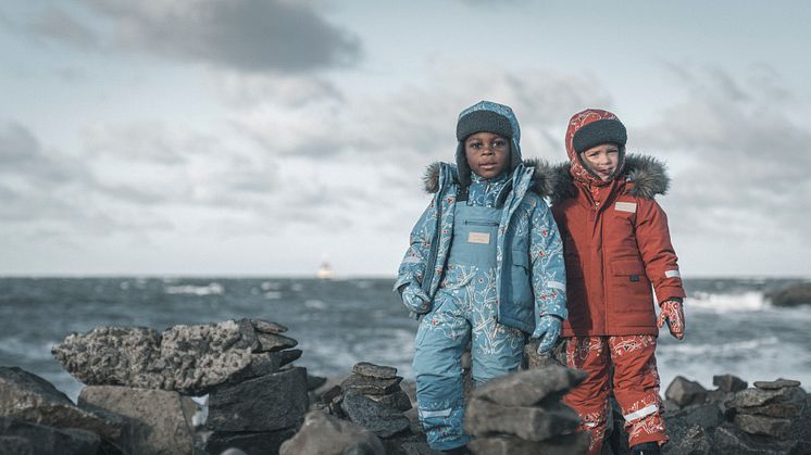 Didriksons winter collection for children, with design elements inspired by nature and animal prints from Granelito