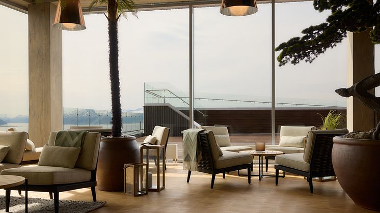 TAKTERRASSE: På øverste etasje i Wood Hotel er det velværeavdeling med sauna og utendørsbasseng. 
