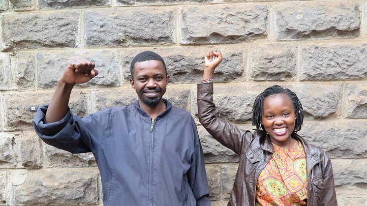 David "Cidi" Otieno generalsekreterare för Coalition for Grassroots Human Rights Defenders, tillsammans med Rachael Mwikali Mueni.