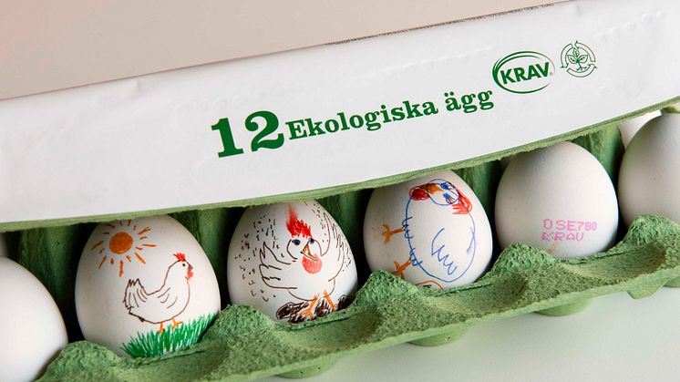 Färre KRAV-märkta ägg på påskbordet