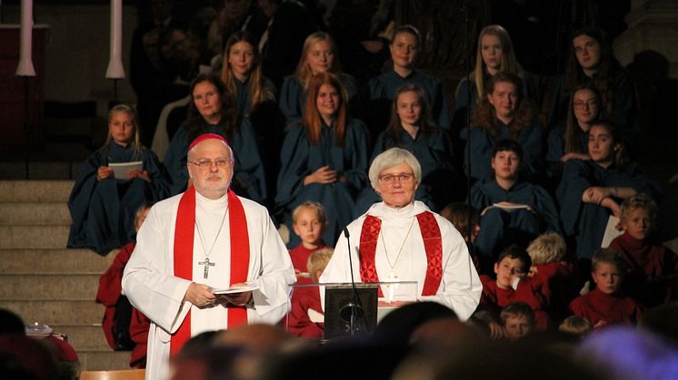 Anders Aborelius och Antje Jackelén i Lunds domkyrka 31 oktober 2016.