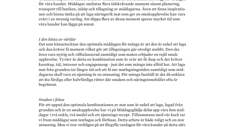 Middagsglädje – Mer än bara middagar och mättnadskänsla