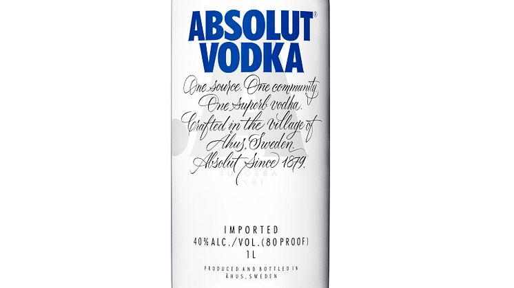 Absolut lager igjen et ikon for fremtiden med nytt flaskedesign 