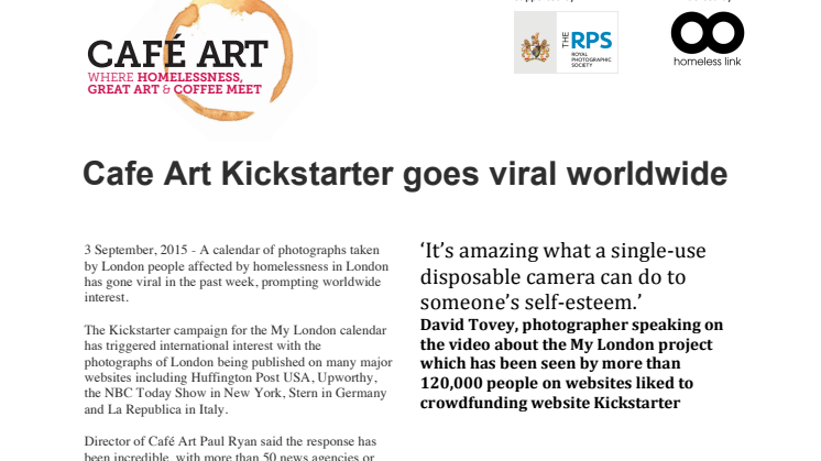 Cafe Art Kickstarter goes viral worldwide