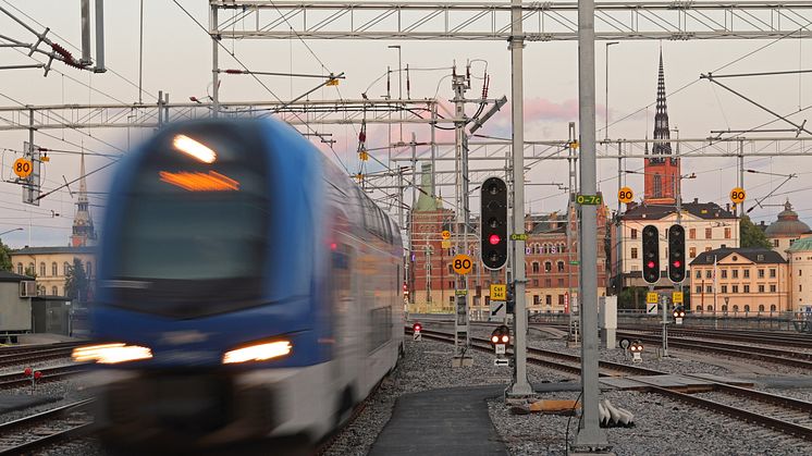 Mälartåg vid Stockholms central. Foto: Matthias Pfeil, Region Sörmland.