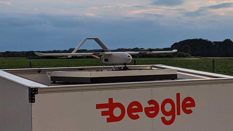 Drohnen wie diese und Satelliten überwachen künftig die Gashochdruckleitungen von Netzbetreiber HanseGas (Quelle: Beagle Systems)