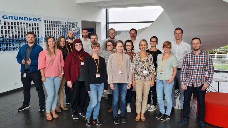 Sigma Technology Hungary and Grundfos product information teams at Grundfos factory in Székesfehérvár, Hungary.