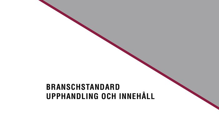 Branschgemensam standard för upphandling av drift- och underhållsinstruktioner