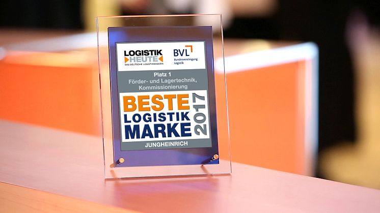 Jungheinrich är "Best Logistics Brand" i kategorin för materialhantering, lagerteknik och plockningslösningar. 