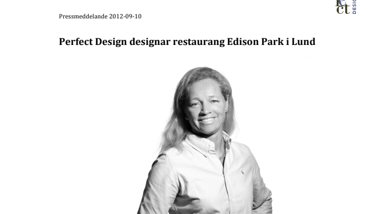 Perfect Design designar restaurang Edison Park i Lund