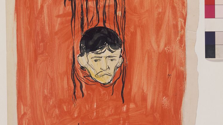 Edvard Munch: Selvportrett i kvinnehår. Salomeparafrase / Self- Portrait in Woman's Hair: Salome Paraphrase (1895–1896)