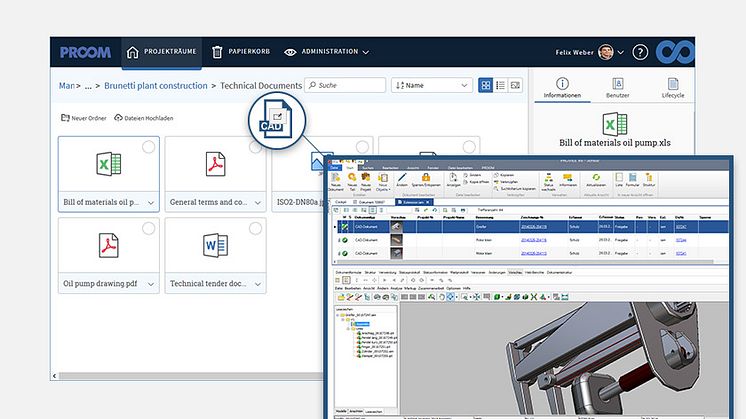 Dateiaustausch in technischen Firmen mit PROOM. Abb. PROCAD