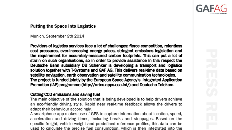 GAF AG: Putting the Space into Logistics