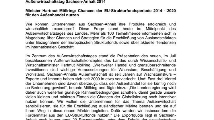 Außenwirtschaftstag Sachsen-Anhalt 2014