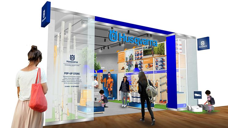 I Husqvarnas nya pop-up store i Täby Centrum kommer det att finnas ett väl utvalt sortiment av batteriprodukter och robotgräsklippare. 