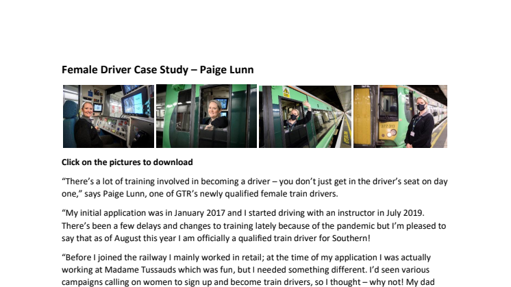 Paige Lunn, female driver case study
