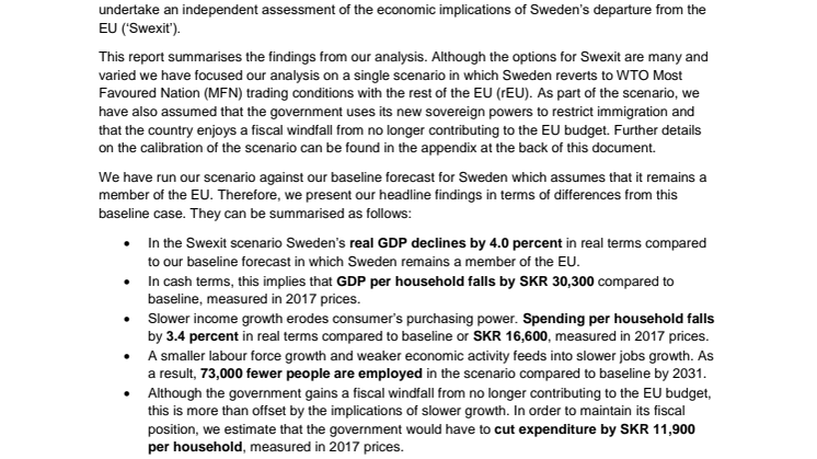 Swexit Summary Report