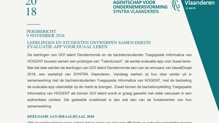 Leerlingen en studenten ontwerpen samen eerste evaluatie-app voor Duaal Leren