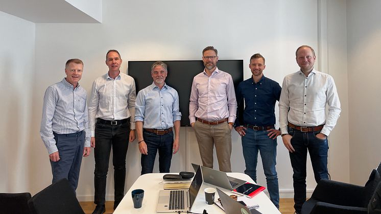 Fr v: Per Henriksson (investerare), Per Morau (medgrundare), Patrik Persson (medgrundare), Mattias Fernström (medgrundare), Peter Andersson (investerare) och Martin Andersson (investerare).