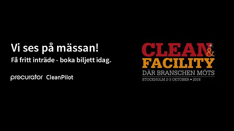 Procurator finns på Clean- & Facility-mässan 2018