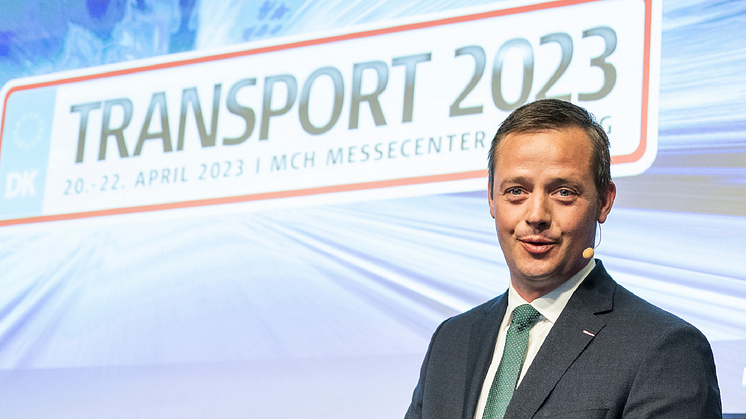 Transportminister Thomas Danielsen åbnede Transportmessen 2023. Foto: MCH/Lars Møller