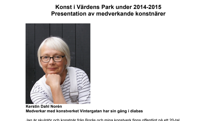 Presentation av konstnärer Värdens Park