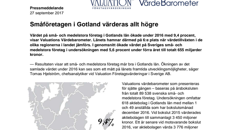 Värdebarometern 2017 Gotlands län