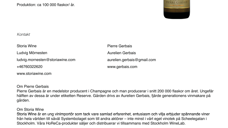 Champagnen Pierre Gerbais Réserve Brut finns nu att beställa på Systembolaget