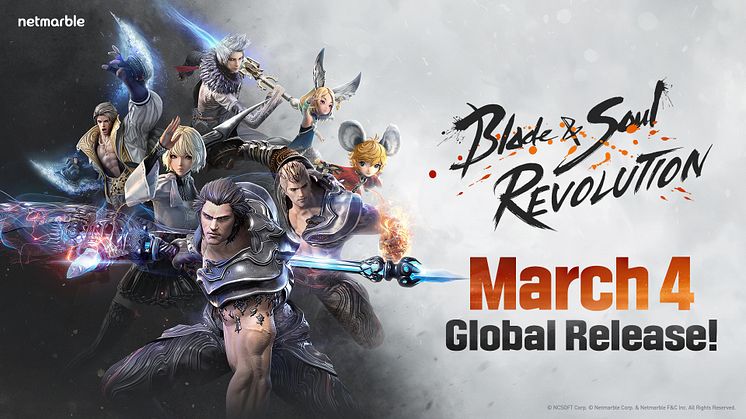 NETMARBLE’S OPEN WORLD MOBILE RPG BLADE & SOUL REVOLUTION SET TO LAUNCH ON MARCH 4