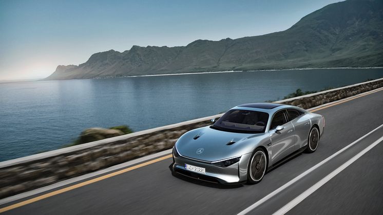 Mercedes-Benz nya konceptbil Vision EQXX har över 100 mils räckvidd och en elförbrukning på under 1 kWh/mil.