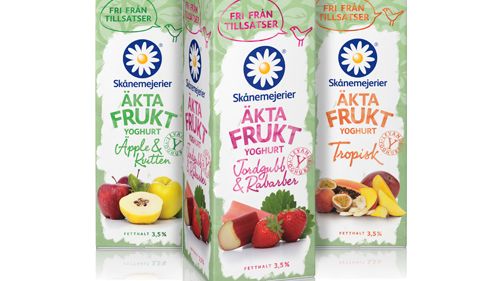Skånemejerier lanserar ny fruktyoghurt utan tillsatser och med extra mycket frukt
