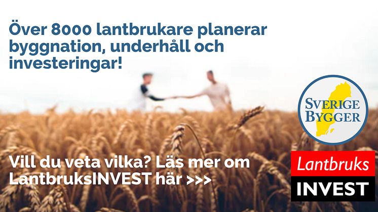 Över 8000 lantbrukare ska investera i maskiner, fordon, verktyg, utrustning, underhåll eller byggnation