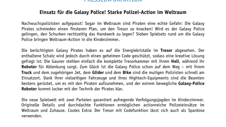 Einsatz für die Galaxy Police! Starke Polizei-Action im Weltraum