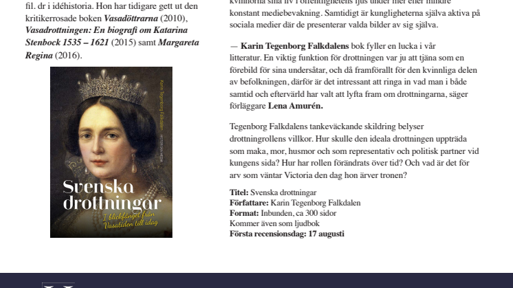 Ny fängslande bok om livet som svensk drottning