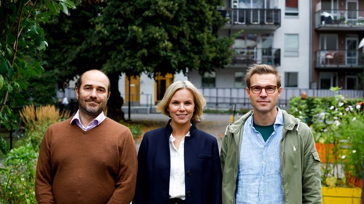 edChilds tre medgrundare. Från vänster: Sylvain Brochard, Sofia Zätterström och Love Fredholm
