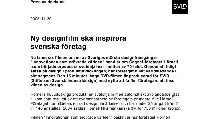 Ny designfilm ska inspirera svenska företag