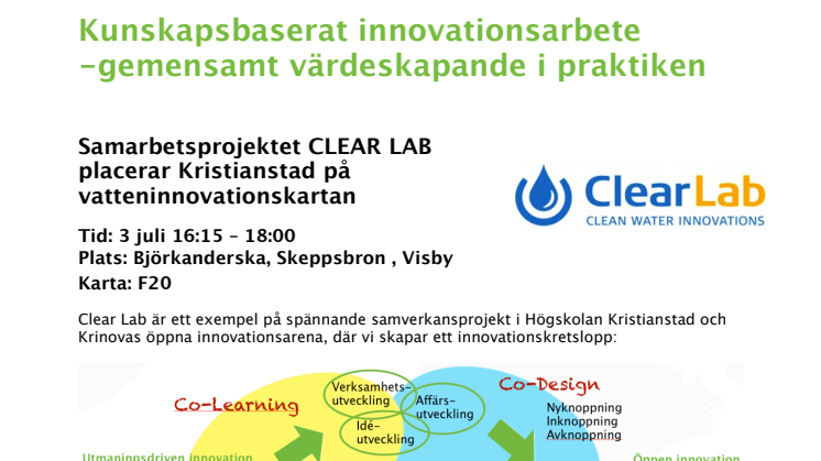 Almedalen 3 juli 16:15 – 18:00: Kunskapsbaserat innovationsarbete -gemensamt värdeskapande i praktiken