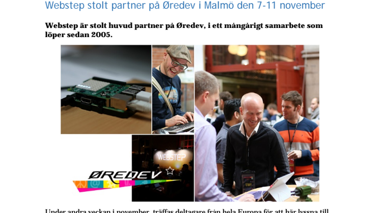 Webstep stolt partner på Øredev i Malmö den 7-11 november