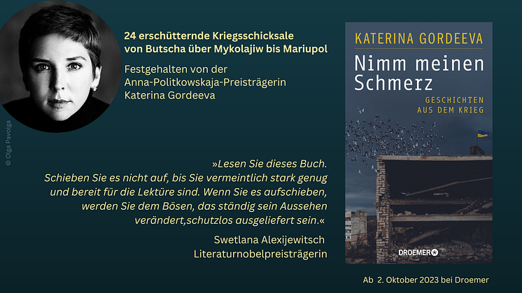 Das beeindruckende Anti-Kriegsbuch der Anna-Politkowskaja-Preisträgerin Katerina Gordeeva. Literarisch, mutig, einfühlsam und kaum zu ertragen.