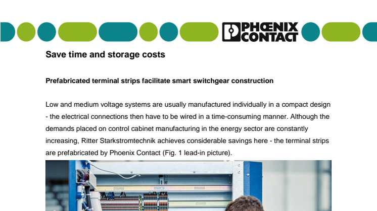 Prefabricated terminal strips facilitate smart switchgear construction 