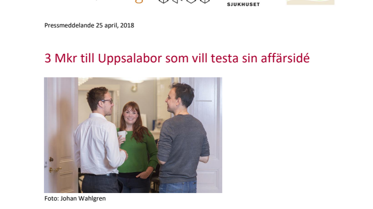 3 Mkr till Uppsalabor som vill testa sin affärsidé
